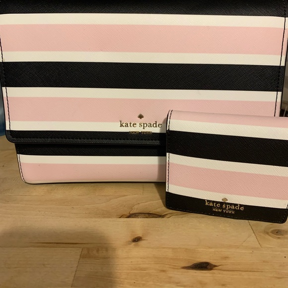 kate spade Handbags - Kate Spade Pink and Black Striped Women's Bag